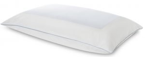 A fluffed up memory foam pillow with cooling gel effects