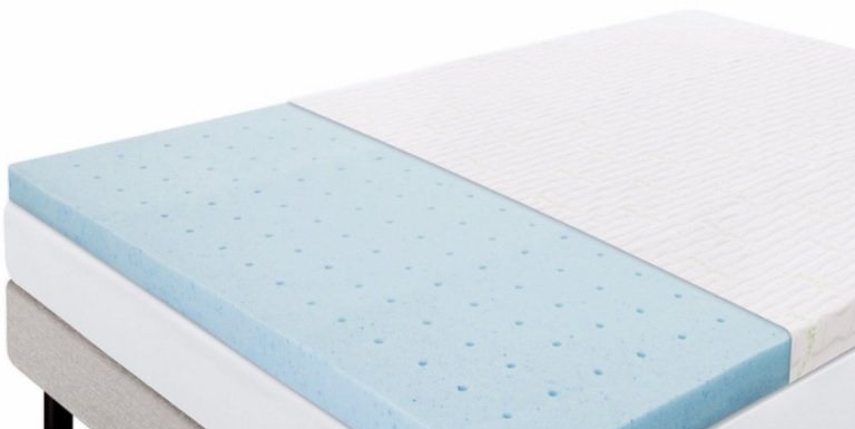 LUCID 2.5 Inch Gel Infused Ventilated Memory Foam Mattress Topper with Removable Bamboo Cover 