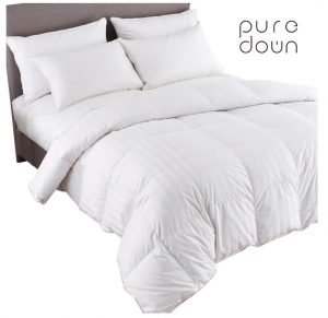 Lightweight but warm down comforter best for summer and winter.