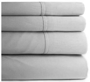 Light grey set of tencel sheets folded