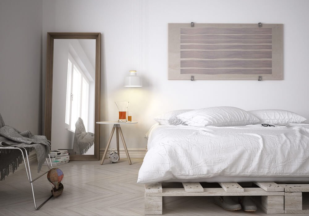 White pallet bedroom
