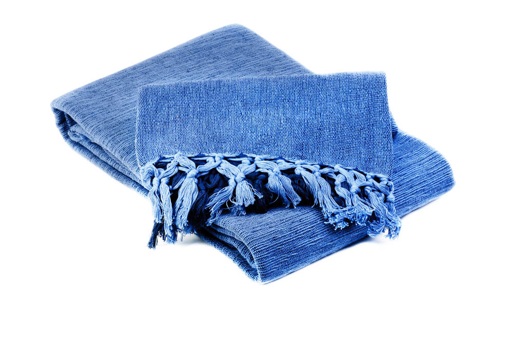 A blue cotton blanket