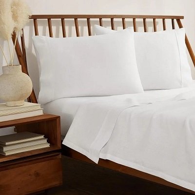 White Linen Sheets that are soft, cooling and durable.